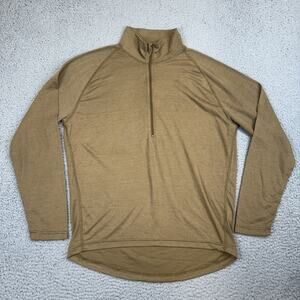 Halys PCU Level 1 Shirt Brown Military Long Sleeve Shirt 1/4 Zip Base Mens Large